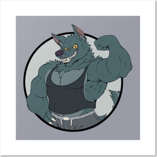 Gym Werewolf Male (no txt) Posters and Art